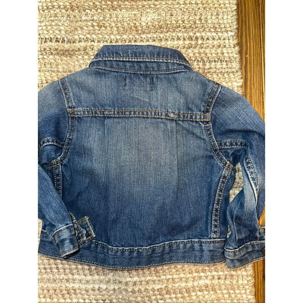 Oshkosh Girls Toddler Blue Jean Jacket 18 months Snaps trucker Long Sleeves Exce